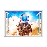 3D Fake Window Dazzle Space Home Children