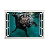 3D False Window Dog Diving Home Children