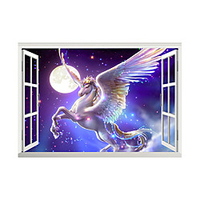 3D False Window Moon Star PegPegas Home Children
