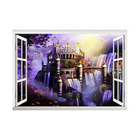 3D False Window Purple Castle Home Children
