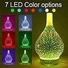 3D Firework Glass Vase Shape Air Humidifier with 7 Color Led Night Light Aroma Essential Oil Diffuser Mist Maker Ultrasonic Humi