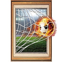 3D Football Wall Stickers Bedroom Office Pre-pasted PVC Home Decoration Wall Decal 1pc