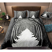 3D Forest Print 3-Piece Duvet Cover Set Hotel Bedding Sets Comforter Cover with Soft Lightweight Microfiber,  Include 1 Duvet Cover,  2 Pillowcases for Double/Queen/King(1 Pillowcase for Twin/Single)