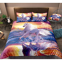 3D Horse Print 3-Piece Duvet Cover Set Hotel Bedding Sets Comforter Cover with Soft Lightweight Microfiber For Holiday Decoration(Include 1 Duvet Cover and 1or 2 Pillowcases)