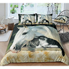3d horse print 3-piece duvet cover set hotel bedding sets comforter cover with soft lightweight microfiber,  include 1 duvet cover,  2 pillowcases for double/queen/king(1 pillowcase for twin/single)