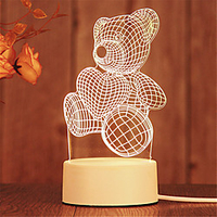 3D Illusion Night Light Table Lamp USB Charge Bedside Desk Decor Lamp Christmas Halloween Birthday Gift miniinthebox