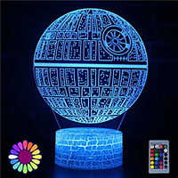 3D Illusion Star Wars Night Light 3 Pattern16 Color Change Decor Lamp Desk Table Night Light Lamp for Holiday Gift miniinthebox