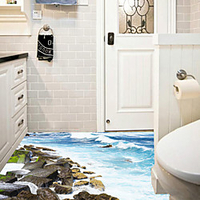 3D Landscape Wall Stickers Bathroom Toilet Removable Pre-pasted PVC Home Decoration Wall Decal 1pc miniinthebox