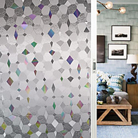 3D Laser Electrostatic Glass Film Non-adhesive Glass Film Aluminum Plated Cat Eye Film Color Paste 45200cm miniinthebox