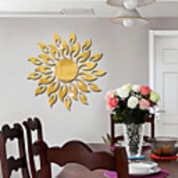 3D Mirror Sun Flower Art Removable Wall Sticker Acrylic Mural Decal Home Room Decor Hot Decorative Stickers