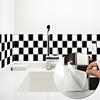 3D Mosaic Black and White Classic Wall Stickers Bathroom Waterproof Tile Stickers Kitchen Oil and Antifouling Stickers