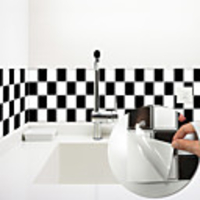3D Mosaic Black and White Classic Wall Stickers Bathroom Waterproof Tile Stickers Kitchen Oil and Antifouling Stickers