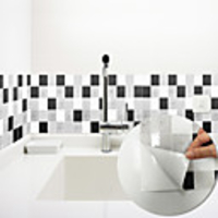 3D Mosaic Gray and Black Style Wall Stickers Bathroom Waterproof Tile Stickers Kitchen Oil And Pollution Stickers