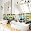 3D Mosaic Light Blue Yellow Wall Stickers Bathroom Waterproof Tile Stickers Kitchen Oil and Antifouling Stickers