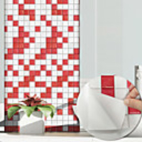 3D Mosaic Ruby Red Wall Stickers Bathroom Waterproof Tile Stickers Kitchen Oil and Antifouling Stickers