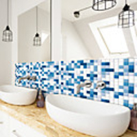 3D Mosaic White Cloud Blue Wall Sticker Bathroom Waterproof Tile Sticker Kitchen Oil Repellent and Antifouling Sticker