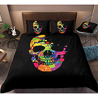 3D Printing Home Bedding Duvet Cover Sets Soft Microfiber For Kids Teens Adults Bedroom Skull 1 Duvet Cover 1/2 Pillowcase Shams miniinthebox