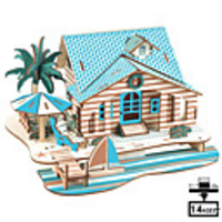 3D Puzzle Jigsaw Puzzle Wooden Puzzle Famous buildings House DIY Wooden Natural Wood Classic Kid