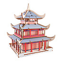 3D Puzzle Jigsaw Puzzle Wooden Puzzle Famous buildings House DIY Wooden Natural Wood Classic Kid