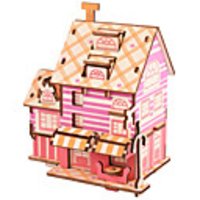 3D Puzzle Model Building Kit Wooden Model House Fun Wood 1 pcs Classic Kid