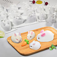3D Rabbit Easter Bunny Silicone Mold Mousse Dessert Mold Cake Decorating Tools Jelly Baking Candy Chocolate Ice Cream Mould
