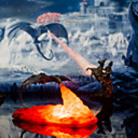 3D Rechargeable Dragon Night Light Lava Lamp Christmas Gift Printing Fire-breathing 8 inch Dinosaur Creative Ornaments Volcanic Fire Dragon Toy for Kid Baby