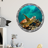 3D Sea Turtles Animals Wall Stickers Bathroom Kids Room Kindergarten Removable Pre-pasted PVC Home Decoration Wall Decal 1pc miniinthebox