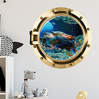 3D Sea Turtles Animals Wall Stickers Living Room Kids Room Kindergarten Removable Pre-pasted PVC Home Decoration Wall Decal 5050cm miniinthebox