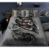 3D Skull Print 3-Piece Duvet Cover Set Hotel Bedding Sets Comforter Cover with Soft Lightweight Microfiber,  Include 1 Duvet Cover,  2 Pillowcases for Double/Queen/King(1 Pillowcase for Twin/Single)