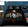 3D Skull Print 3-Piece Duvet Cover Set Hotel Bedding Sets Comforter Cover with Soft Lightweight Microfiber,  Include 1 Duvet Cover,  2 Pillowcases for Double/Queen/King(1 Pillowcase for Twin/Single)