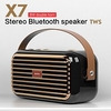 3D Stereo Bluetooth Speaker X7 TWS Portable Retro Dual Speaker Wireless Aux Usb Fmcaixa De Som Outdoor Bass Soundcore Speaker miniinthebox