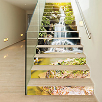 3d Stickers 13 Pieces Waterfall Scenery Staircase Stickers Stair Renovation Stickers Self-adhesive Pvc Removable Decorative Wall Stickers miniinthebox