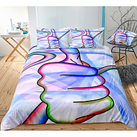 3D Thumb Print 3-Piece Duvet Cover Set Hotel Bedding Sets Comforter Cover with Soft Lightweight Microfiber,  Include 1 Duvet Cover,  2 Pillowcases for Double/Queen/King(1 Pillowcase for Twin/Single)