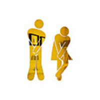 3D Toilet Sign Hotel Toilet Characters Wall Stickers Mirror Wall Stickers Decorative Wall Stickers Acrylic Home Decoration Wall Decal Wall Decoration 1pc
