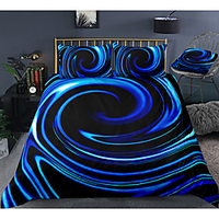 3D Vortex 3-Piece Duvet Cover Set Hotel Bedding Sets Comforter Cover with Soft Lightweight Microfiber,  Include 1 Duvet Cover,  2 Pillowcases for Double/Queen/King(1 Pillowcase for Twin/Single)