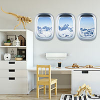 3D Wall Stickers Snow Mountain View Study Room / Living Room Pre-pasted PVC Home Decoration Wall Decal 3pcs 35x50cm