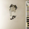 3D Walls Breaking Effect Tail Cat Cartoon Home Background Decoration Removable Sticker miniinthebox