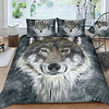 3D Wolf Print 3-Piece Duvet Cover Set Hotel Bedding Sets Comforter Cover with Soft Lightweight Microfiber For Holiday Decoration(Include 1 Duvet Cover and 1or 2 Pillowcases)