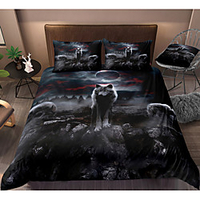 3D Wolf Print 3-Piece Duvet Cover Set Hotel Bedding Sets Comforter Cover with Soft Lightweight Microfiber,  Include 1 Duvet Cover,  2 Pillowcases for Double/Queen/King(1 Pillowcase for Twin/Single) miniinthebox