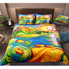 3D World Print 3-Piece Duvet Cover Set Hotel Bedding Sets Comforter Cover with Soft Lightweight Microfiber,  Include 1 Duvet Cover,  2 Pillowcases for Double/Queen/King(1 Pillowcase for Twin/Single)
