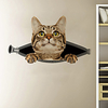 3D Zipper Effect Cute Playful Cat Cartoon Home Background Decoration Can Be Removed Stickers miniinthebox