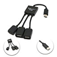 3in1 USB 3.1 Type-C To Micro USB 2.0 Power Charging Host OTG Hub Cable