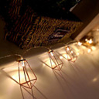 3m 1.5m LED Retro Geometric Drop Diamond Lantern String Lights Battery Powered Fairy Tale 10LEDs 20LEDts Christmas New Year Window Decoration