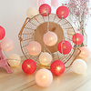 3M 20LED Cotton Ball Lamp Garland LED String Lights Battery Powered Christmas Fairy Lights Wedding Party Bedroom Outdoor Holiday Party Decoration Without Battery
