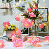 3M 20LED Pink Rose Flower LED Fairy Lights Holiday String Lights Battery Operated Valentine Wedding Party Christmas Decoration Lamp Without Battery