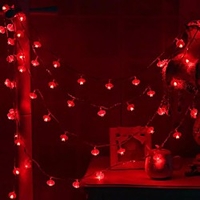 3m 6m String Lights 20/40 LEDs 1pc Red Party Decorative AA Batteries Powered miniinthebox