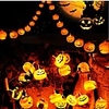 3m 9.8ft 20 LED Halloween String Lights Outdoor String Lights LED Pumpkin 3D Jack o Lantern Lights for Outdoor Decor Steady Flickering