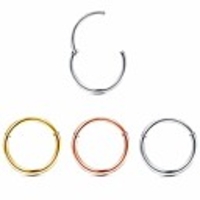 3pcs 18g hinged clicker nose rings hoop surgical steel helix cartilage daith tragus sleeper earrings body piercing 8mm