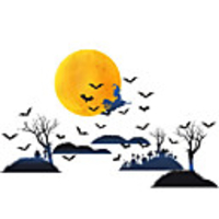3PCS 3231CM Halloween Bat Stickers Creative Home Foreign Trade Decoration Witches Background Wall Stickers