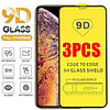 3PCS 9D Full Cover Tempered Glass For iPhone 12 11 Pro Max 12 Mini Protective Films For iPhone 12 11 X XS MAX XR SE 2020 8 7 6 Plus 5 se Full Cover Screen Protector Tempered Glass